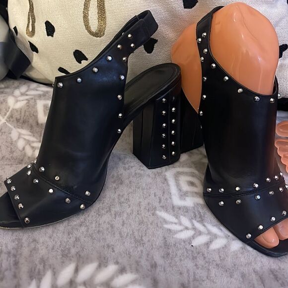 MICHAEL Michael Kors
Women's Astor Leather Studded Slingback Block Heel Sandals - Picture 9 of 10